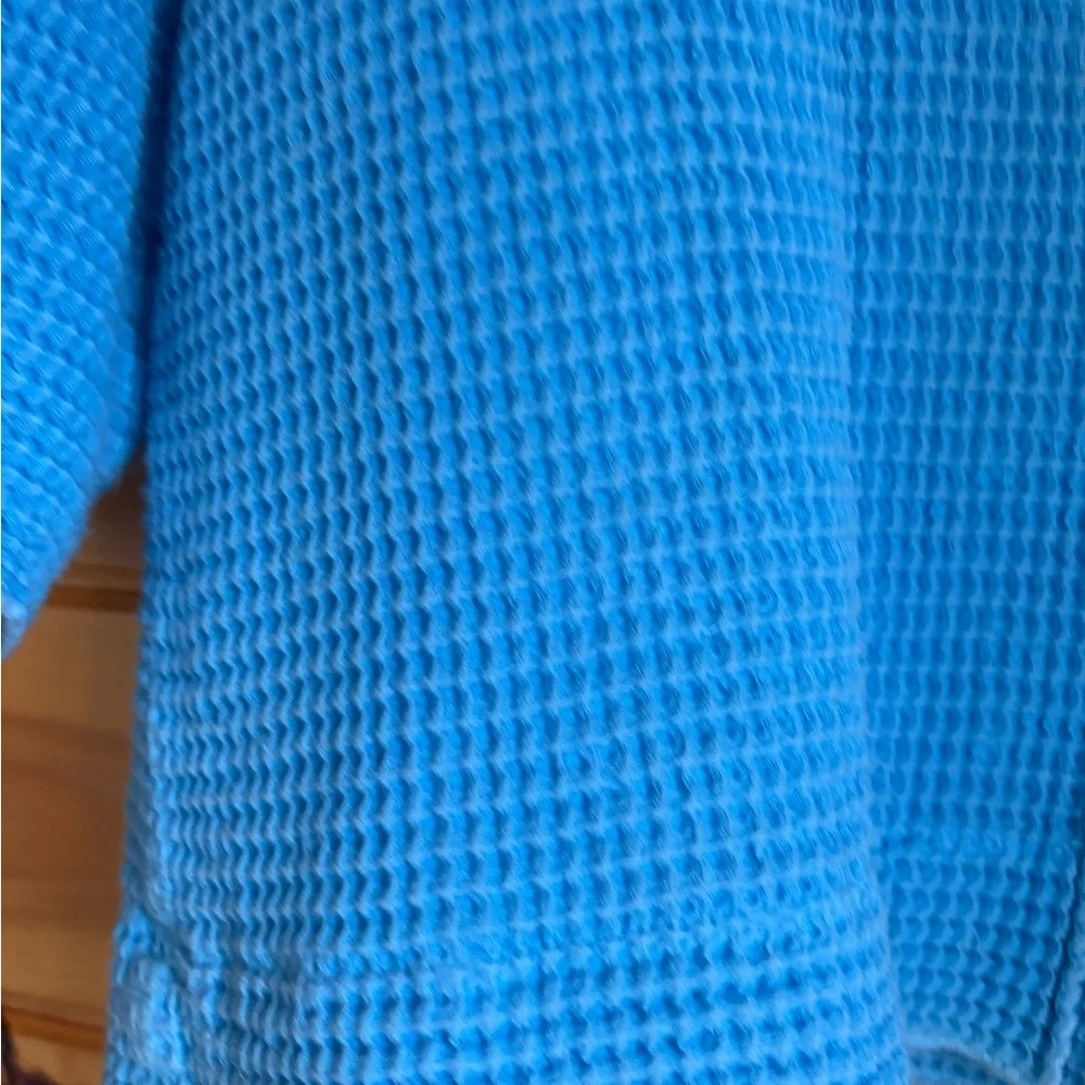 Focus Blue Button-Up Women's‎ Lightweight Jacket Sweater Cotton